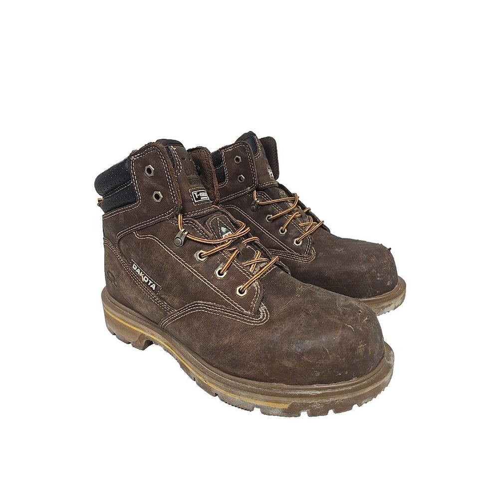 Dakota Men's 6'' Quad Comfort Steel Toe Comp Plate Work Boots 6114 Brown 12W